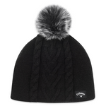 Load image into Gallery viewer, Ladies Pom Pom Beanie Black