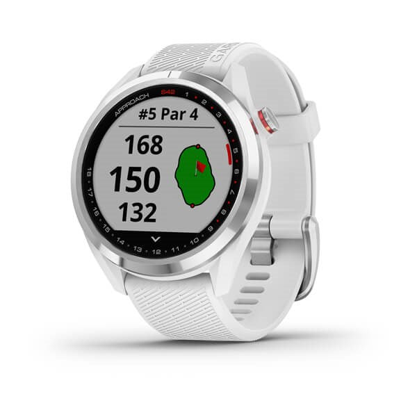 Approach S42 Golf GPS Watch - White/Stainless Steel