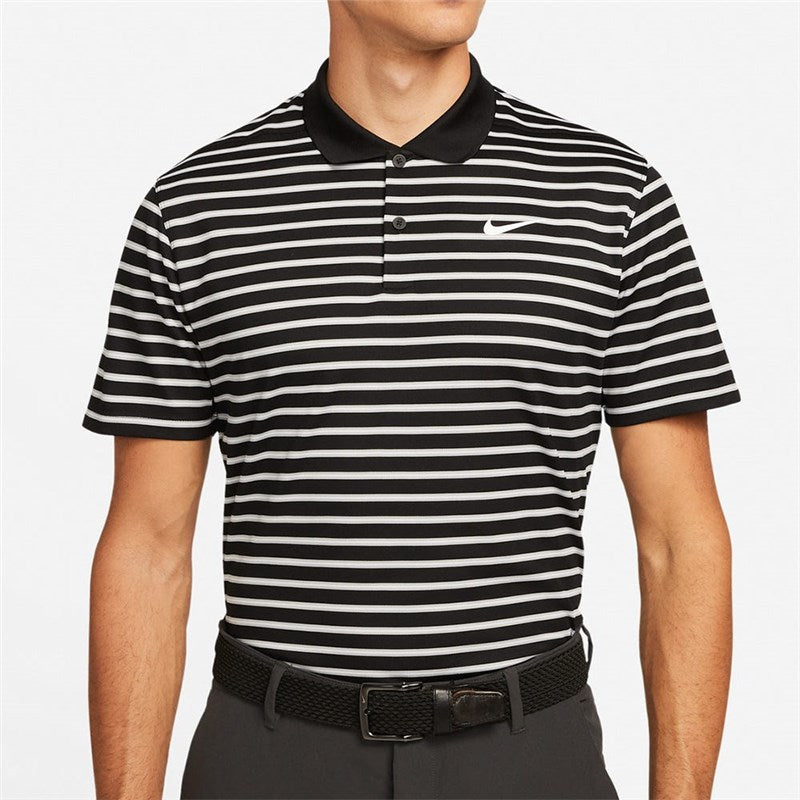 Dri-FIT Victory Striped Golf Polo Black/White