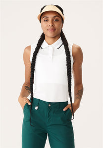 Mildred Sleeveless Polo Shirt White