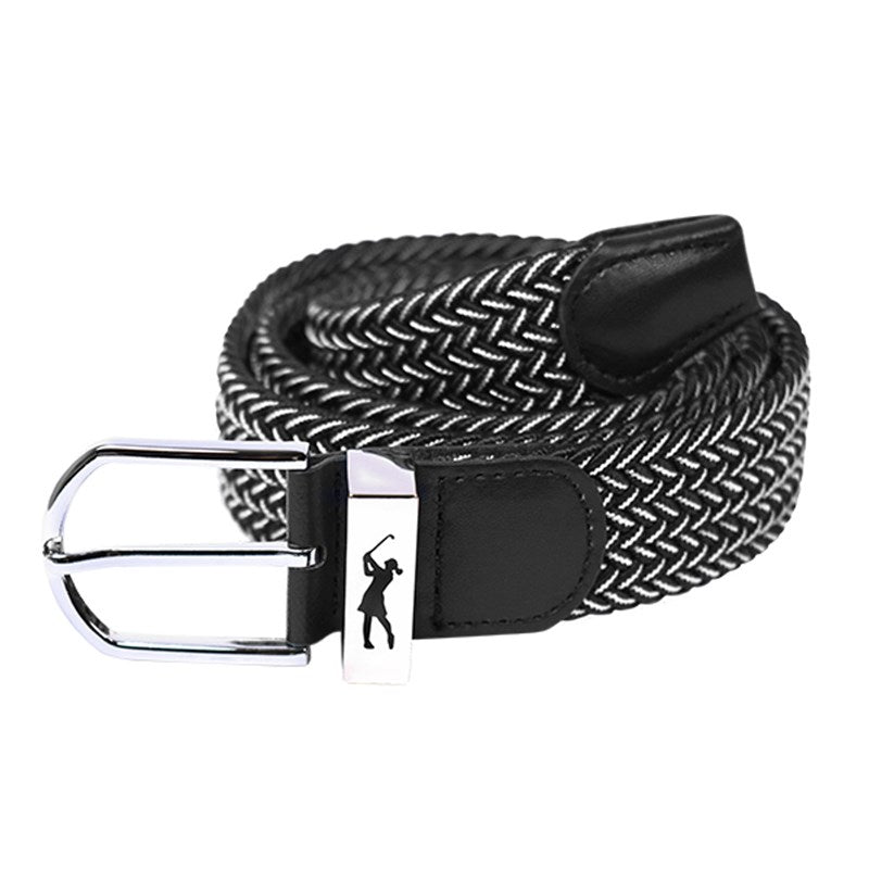 Ladies Stretch Webbing Golf Belt Black/White