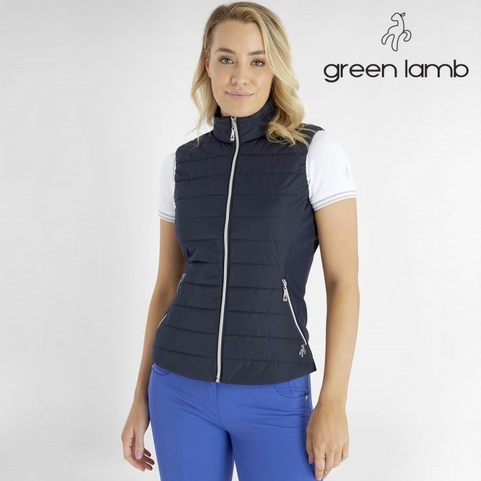 Maria Quilted Ladies Golf Gilet With Stretch Back Navy