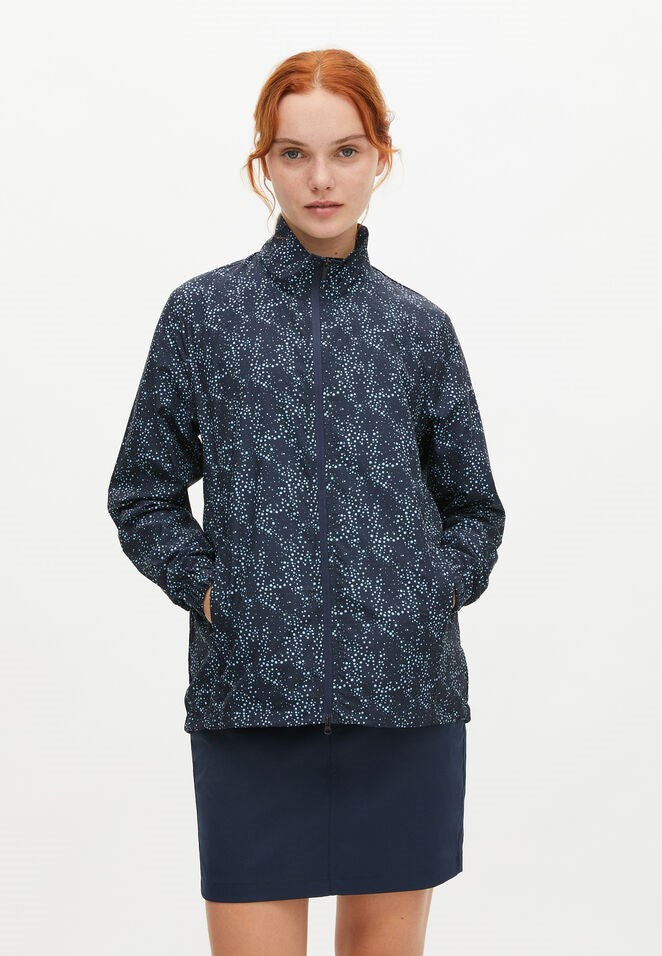 Packable Ladies Wind Jacket Space Dot Navy