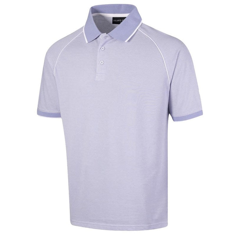 Mens Raglan Golf Polo Shirt Lilac/White