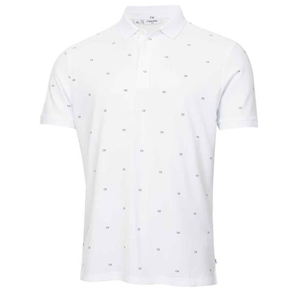 New Monogram Pique Mens Golf Polo Shirt White/Black