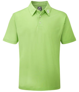 Stretch Pique Solid Colour Athletic Fit Polo Shirt Lime