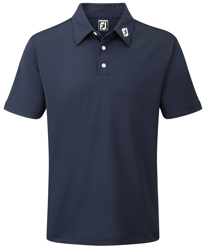 Stretch Pique Solid Colour Polo Shirt Navy